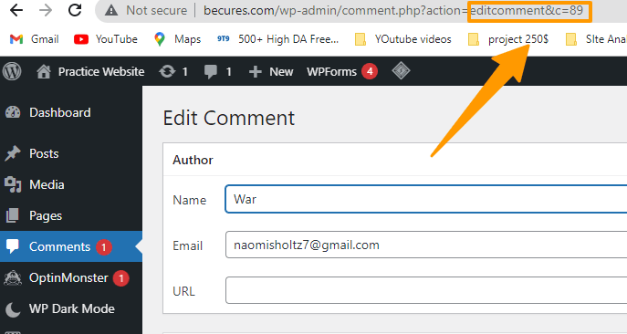 comment id number in wordpress