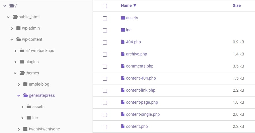 404.php file in cpanel file manager