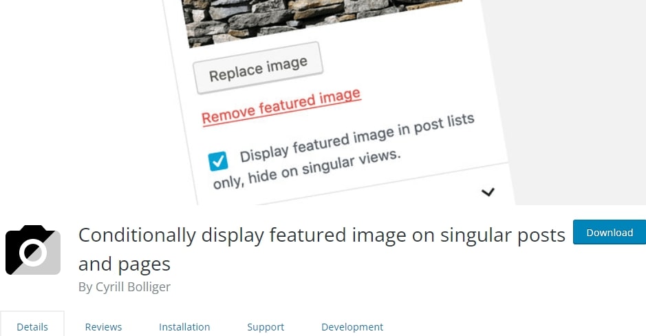 Conditionally Display Featured Images plugin
