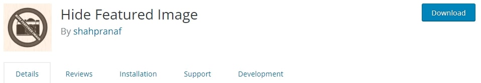 Hide Featured Image plugin in wordpress