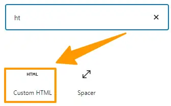 Search for custom html