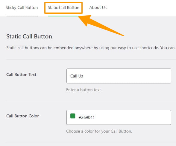 customizing the static call button