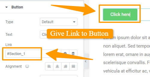 Give link to a button