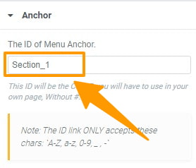 Give the Menu Anchor an ID name