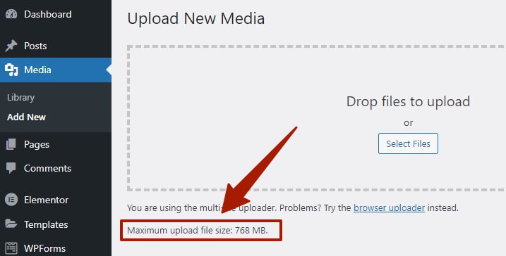 Maximum upload file size of wordpress