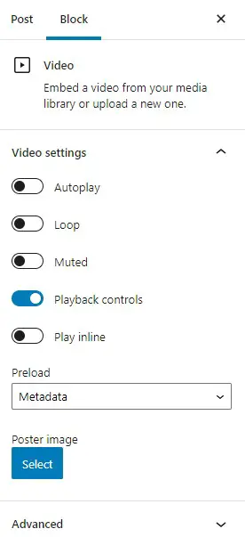 Video control options