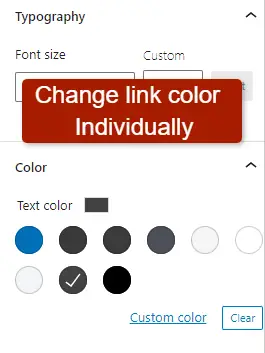Changing link color individually