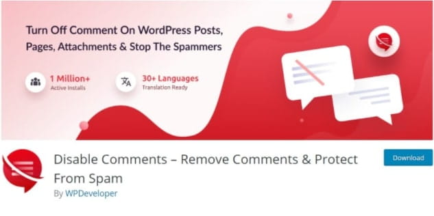 disbale comment plugin wordpress