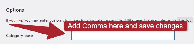 Adding comma in category base