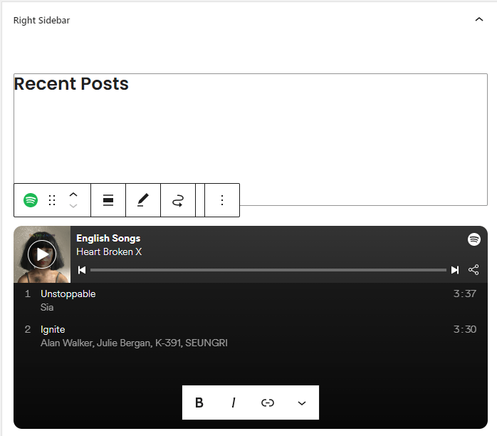 enter spotify code in widget