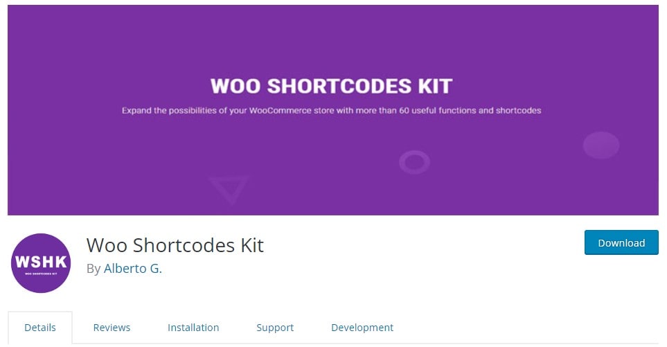 Woo Shortcodes Kit plugin