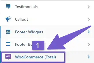 WooCommerce tab in theme customization