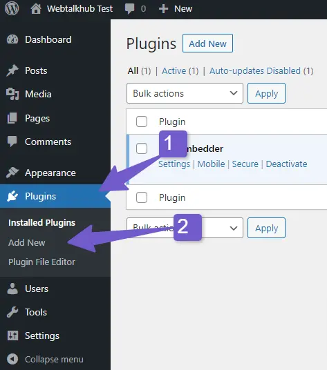 add new plugin in wordpress