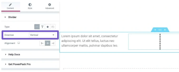 change divider direction