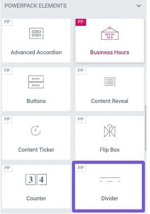 vertical divider widget powerpack plugin