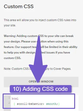 Custom CSS code