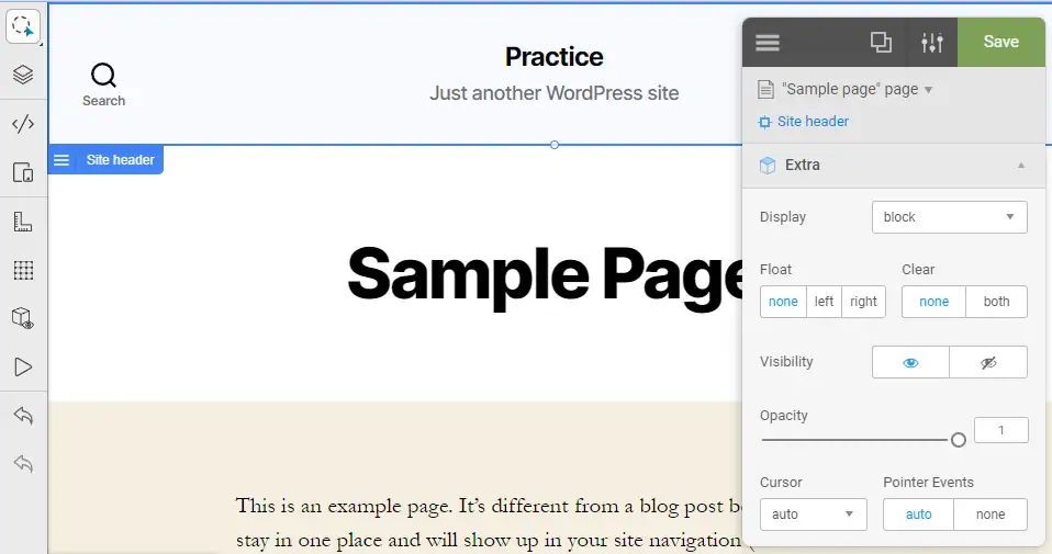 Editing WordPress page with yellow pencil plugin