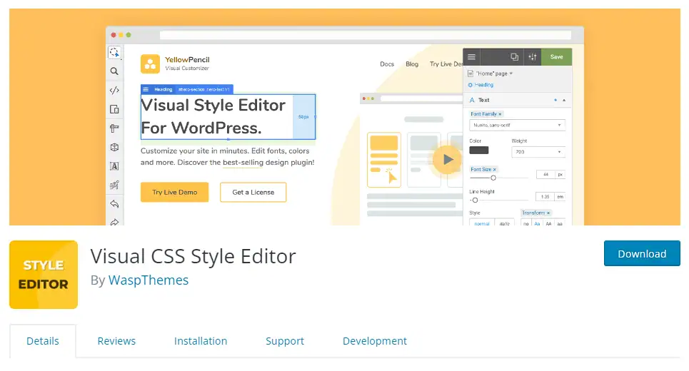 Yellow pencil visual CSS style editor plugin