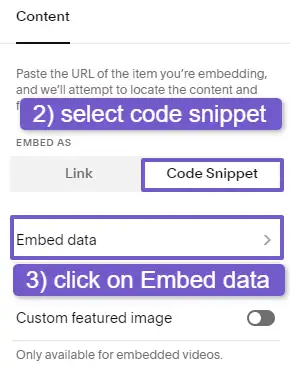 click on code snippet