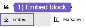embed code block in squarespace editor