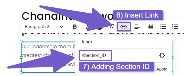 inserting section ID 