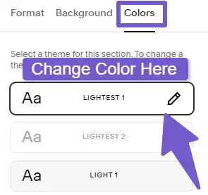Change section color here