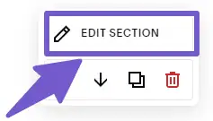 Click on edit section