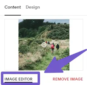 Clicking on image Editor