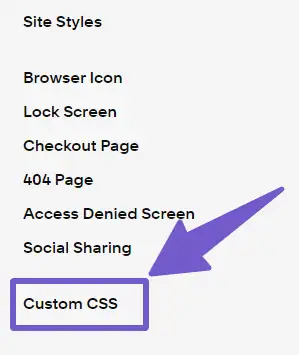 Go to custom CSS