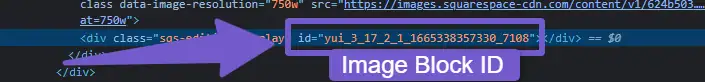 Squarespace image block Id 