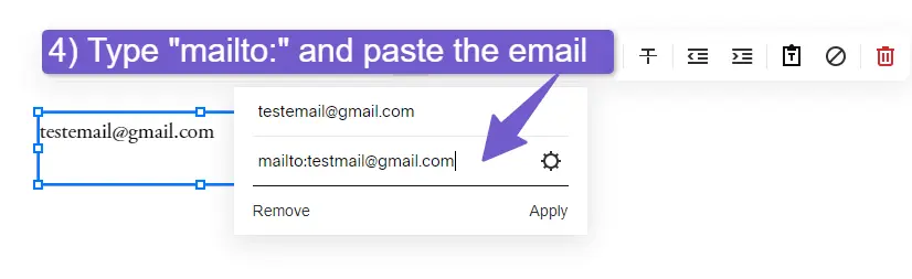 Type mailto in the external link section in squarespace and paste the email 