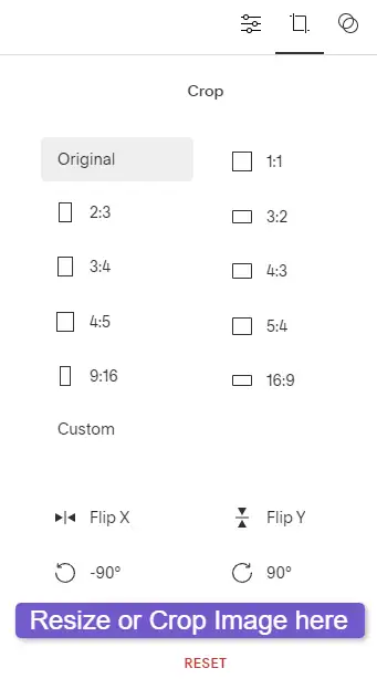 croping or resizing image