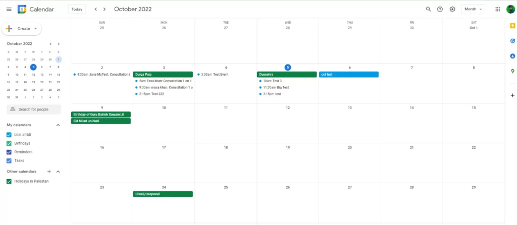 google calendar