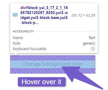 hover over the text block
