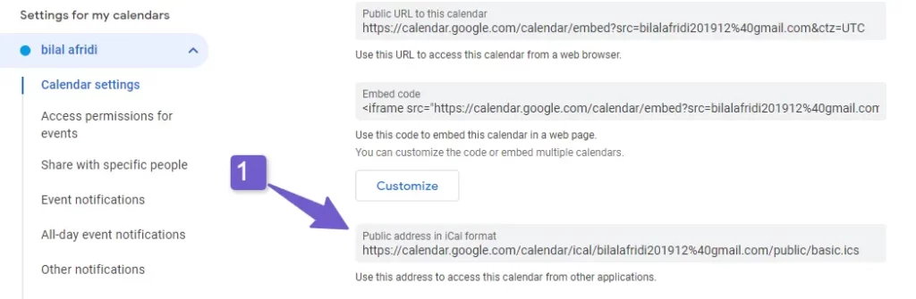 ical file format for google calendar