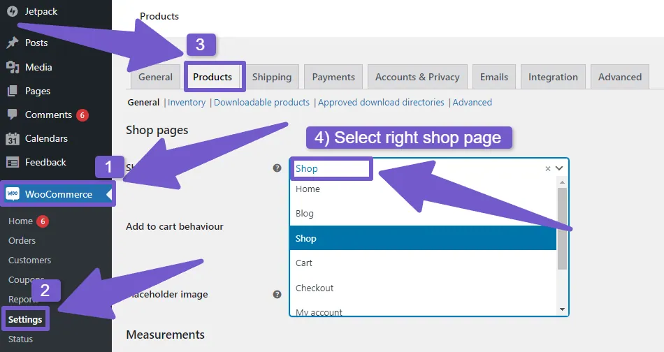 Checking and fixing WooCommerce Shop Page Configuration in Settings
