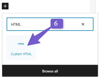 Custom html block to insert google sheet