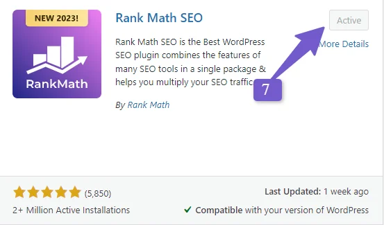 Install rankmath for google search console integration