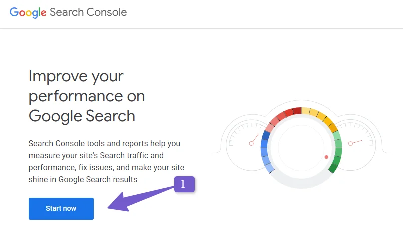 Search console sign in page