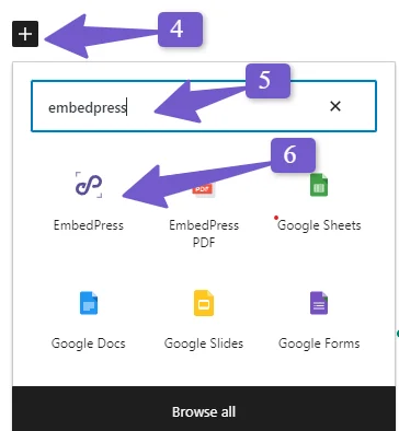 add gif using embedpress block in wordpress