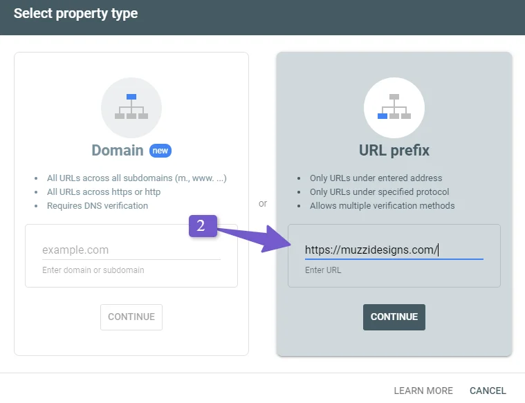 add your website URL to prefix field