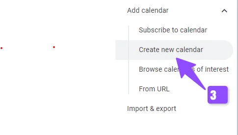 create new google calendar