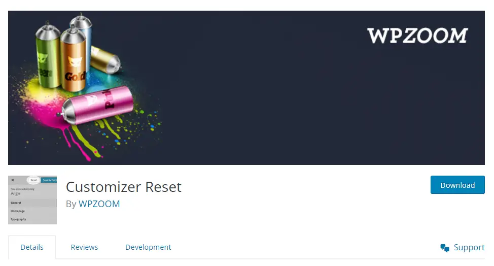 customizer reset plugin