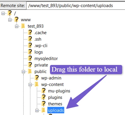 export wordpress media file using ftp