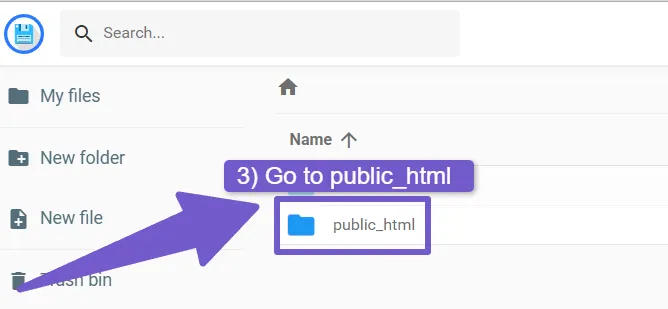 going to public_html folder