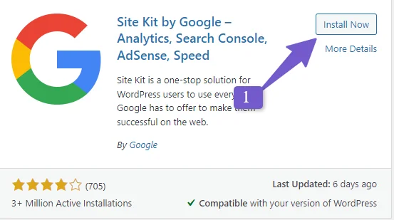 google site kit plugin to add search console