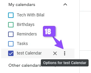 select specific google calendar