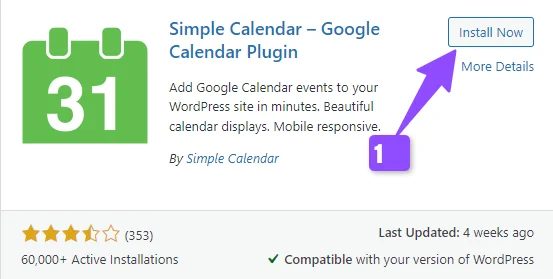 simple calendar plugin 