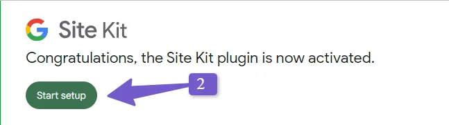 start google site kit setup