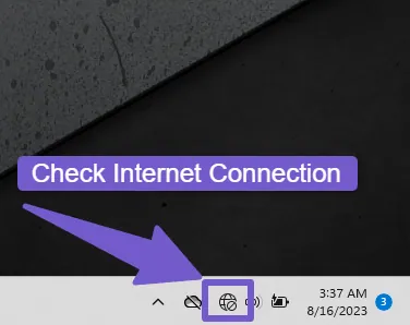 Checking your internet connection